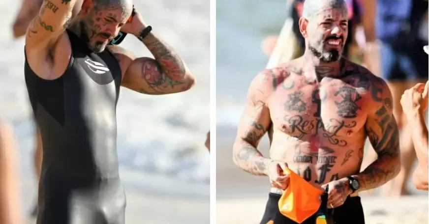 Imagem ilustrativa da notícia: Tico Santta Cruz posta fotos na praia e fãs notam 'volumão'