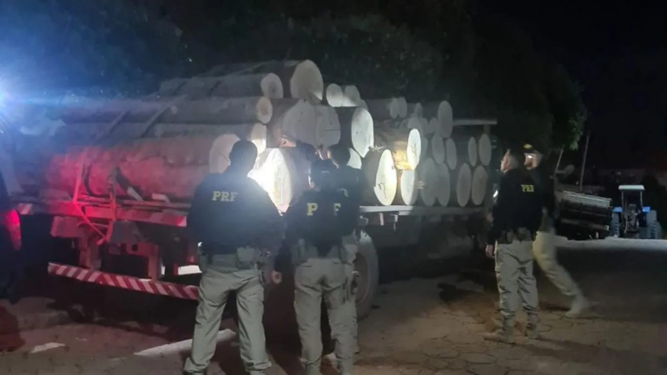 Imagem ilustrativa da notícia: PRF apreende carga ilegal de madeira em Abel Figueiredo