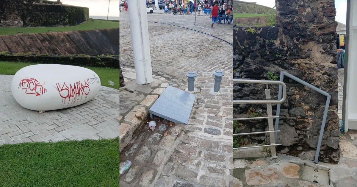Imagem ilustrativa da notícia: 'Grafiteiros' depredam rua da Ladeira e causam revolta em Belém