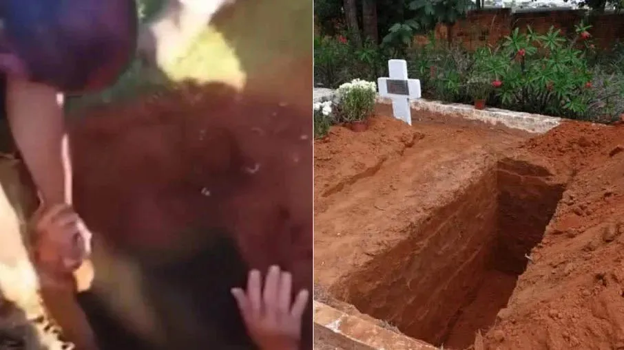 Imagem ilustrativa da notícia: Durante sepultamento, homem cai em cova e gera confusão