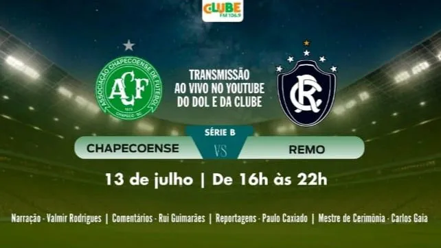 Imagem ilustrativa da notícia: TEM JOGO NO DOL E NA CLUBE: Ouça Chapecoense x Clube do Remo
