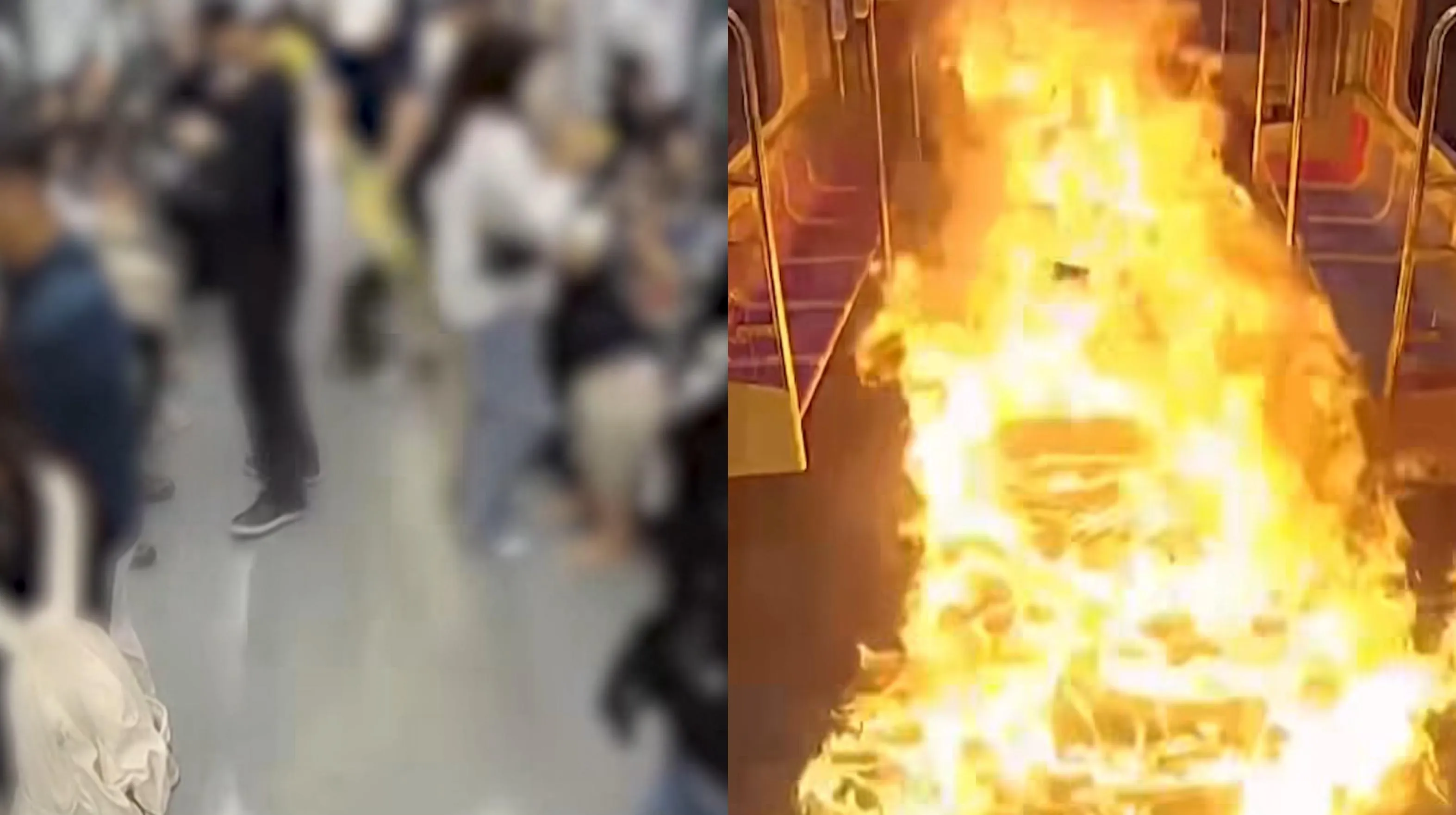 Imagem ilustrativa da notícia: Vídeo: homem ateia fogo em metrô lotado na Coréia do Sul