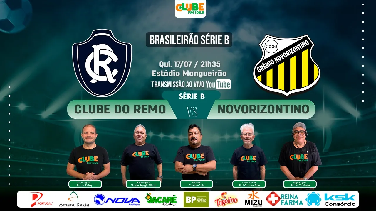 Imagem ilustrativa da notícia: Tem Jogo no DOL e na Clube: ouça Remo x Novorizontino
