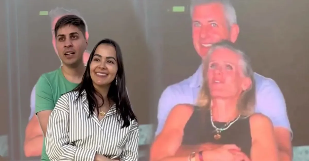 Imagem ilustrativa da notícia: Casal viraliza com dicas sobre o que fazer se você for pego traindo no telão
