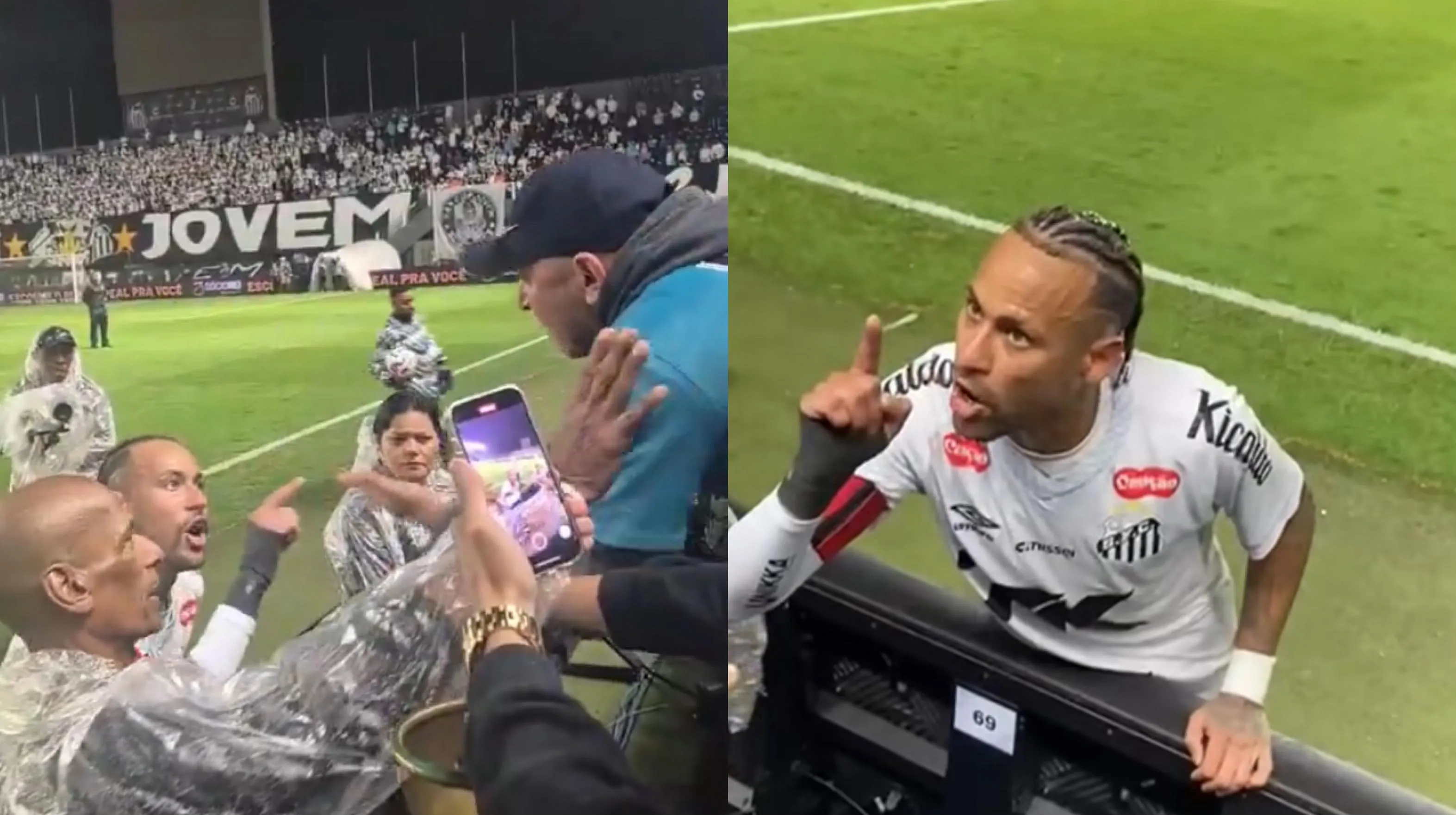 Imagem ilustrativa da notícia: VÍDEO: Neymar briga feio com torcedor depois da derrota do Santos