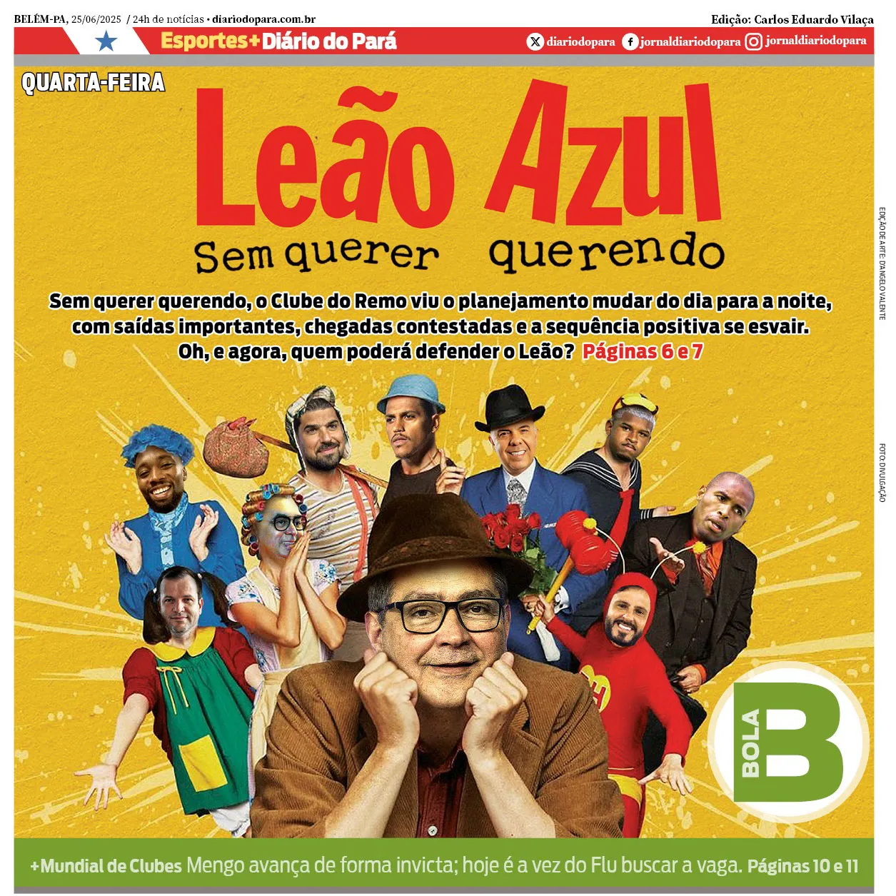 Imagem ilustrativa da notícia: 'Sem Querer Querendo': Bola compara crise do Remo a enredo de Chaves