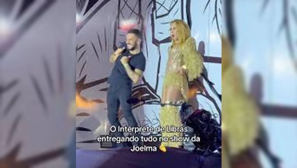 Imagem ilustrativa da notícia: Intérprete de Libras viraliza com performance em show de Joelma