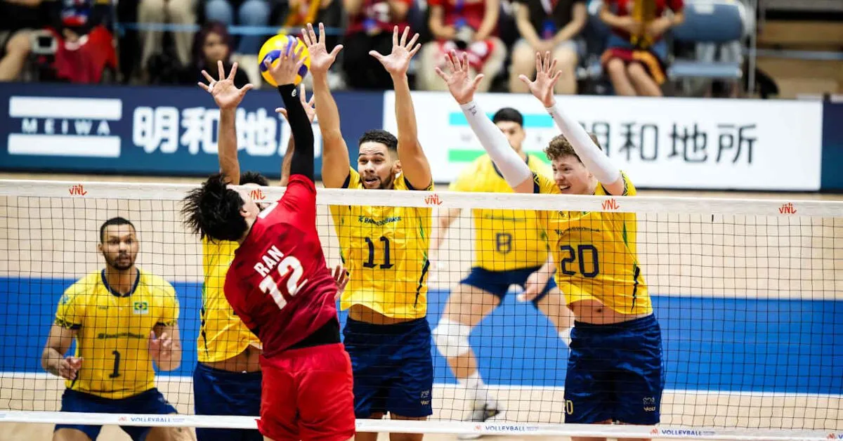Imagem ilustrativa da notícia: Brasil bate a Turquia e segue líder na Liga das Nações masculina de vôlei