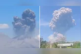Monte Lewotobi entra em erupção duas vezes no mesmo dia e provoca alerta máximo.