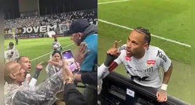 Neymar discute com torcedores após derrota do Santos para o Internacional
