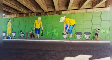 Imagem ilustrativa da notícia: Cores da cultura marabaense estampam viaduto na entrada da cidade