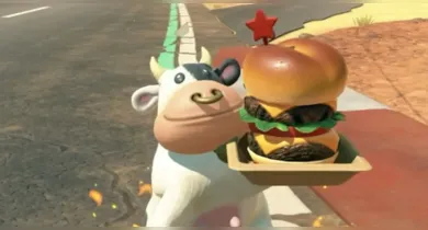 Imagem ilustrativa da notícia: PETA pede remoção de vaca com piercing do Mário Kart