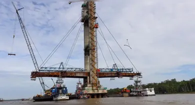Imagem ilustrativa da notícia: Ponte estaiada entre Icoaraci e Outeiro chega a 84% de conclusão