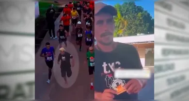 Imagem ilustrativa da notícia: VÍDEO: embriagado corre 8 km de chinelo e viraliza em prova de rua no Pará