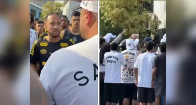 Imagem ilustrativa da notícia: Torcedores do Santos invadem CT Rei Pelé e enquadram Neymar