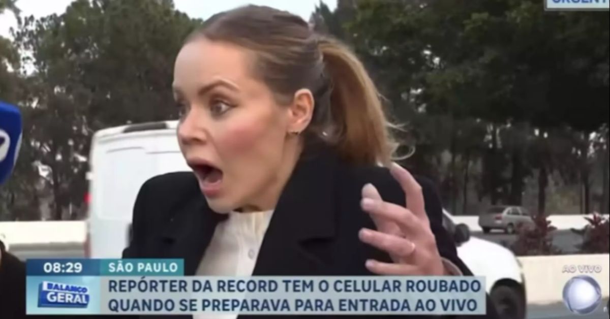Após o ato criminoso, a repórter fica visivelmente assustada e faz menção de tentar ir atrás do assaltante. Na gravação de outro repórter da emissora, Rafael Ferraz, que também estava no local, o homem aparece fugindo de bicicleta e guardando o celular.