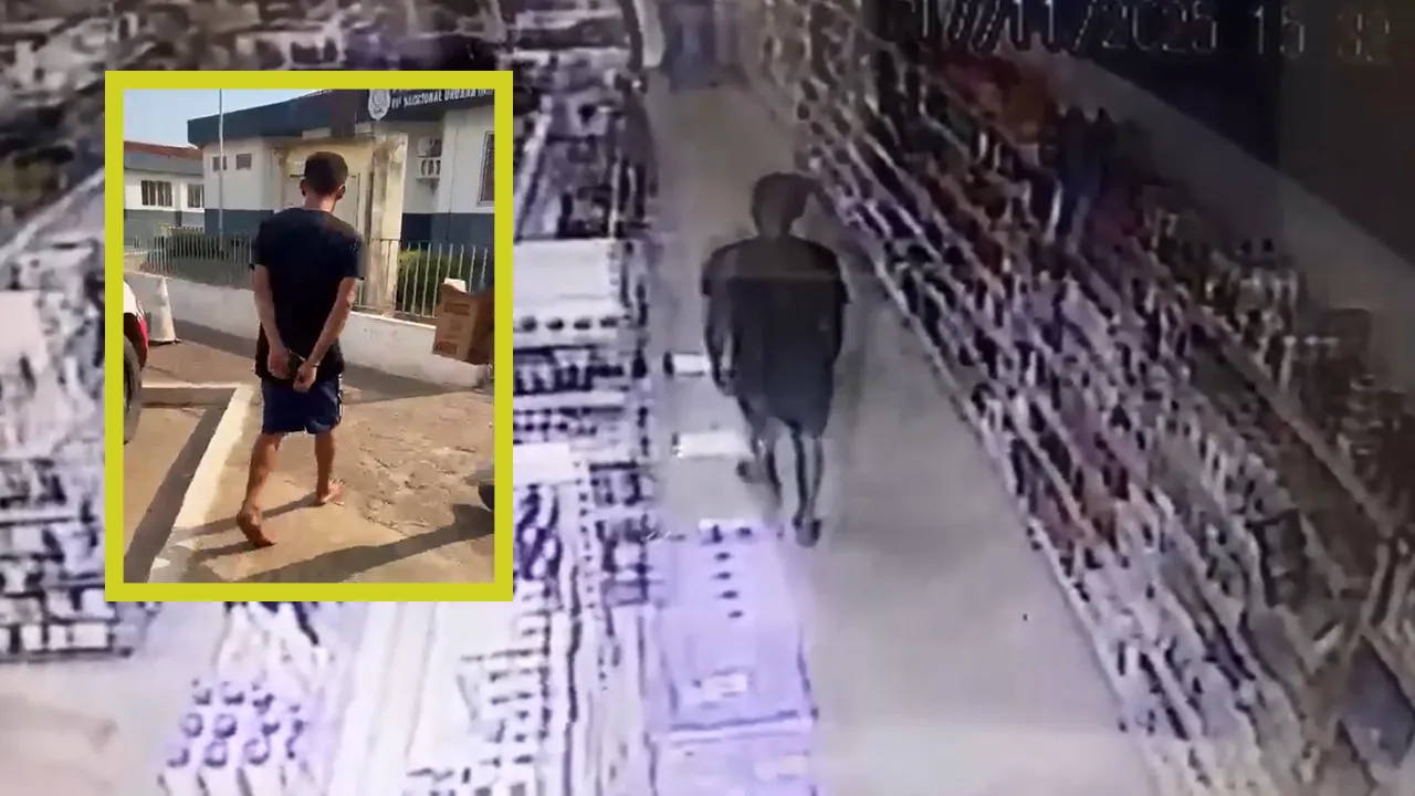 Imagem ilustrativa da notícia: Vídeo: câmera registra ladrão furtando caixas de perfumes