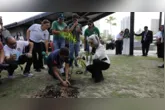 A ministra Cármen Lúcia plantou uma muda durante o evento