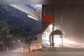 Vendaval e chuva intensa causam estragos na Ilha de Outeiro, em Belém.