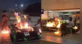 O incidente ocorreu no momento em que os pilotos eram trocados e o carro estava sendo abastecido.