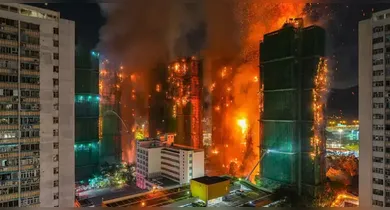 Imagem ilustrativa da notícia: Incêndio em Hong Kong deixa ao menos 36 mortos em conjunto