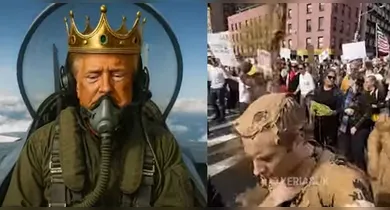 Imagem ilustrativa da notícia: Trump causa polêmica com vídeo de IA durante protestos