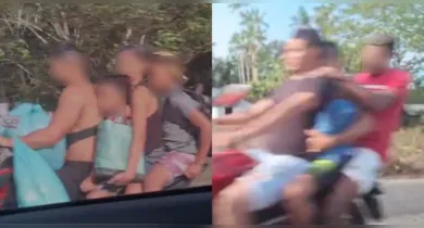 Imagem ilustrativa da notícia: Flagrantes de superlotação em motos preocupam na estrada de Vigia