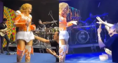 Imagem ilustrativa da notícia: Vídeo: fã passa a mão no bumbum de Joelma e cantora reage. Veja!