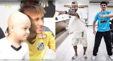 Imagem ilustrativa da notícia: Após 13 anos, Neymar refaz dança com torcedor que venceu leucemia