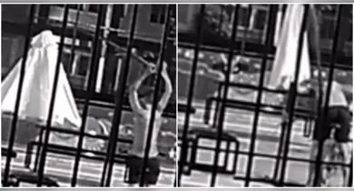 Imagem ilustrativa da notícia: Vídeo: "sombrinhão" é furtado do Parque Linear da Tamandaré