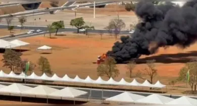 Imagem ilustrativa da notícia: Incêndio atinge banheiros químicos próximos ao STF