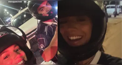 Imagem ilustrativa da notícia: Alane Dias vai ao Mangueirão de Uber Moto com Francisco Gil