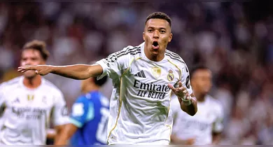 Imagem ilustrativa da notícia: Mbappé decide e Real Madrid estreia com virada na Champions