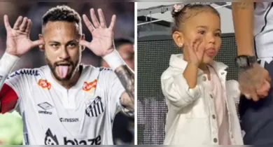 Imagem ilustrativa da notícia: VÍDEO: Mavie viraliza ao imitar Neymar durante vitória do Santos