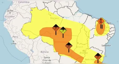 Imagem ilustrativa da notícia: Temporais e granizo ameaçam 16 estados; alerta do Inmet inclui Pará