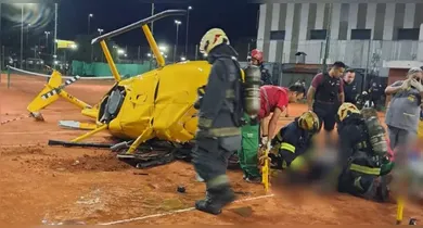 Imagem ilustrativa da notícia: Helicóptero cai em quadra de tênis em Buenos Aires e deixa feridos