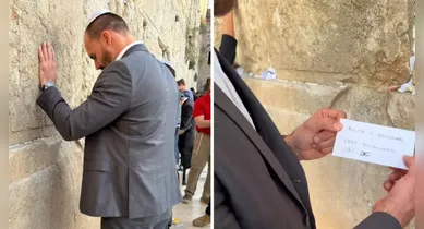 Imagem ilustrativa da notícia: Eduardo Bolsonaro deixa bilhete no Muro das Lamentações pedindo liberdade ao pai