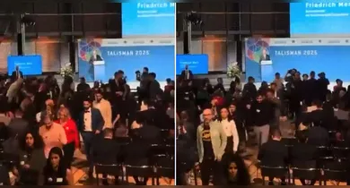 Imagem ilustrativa da notícia: Plateia deixa evento antes de discurso de chanceler alemão