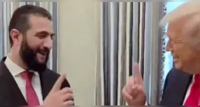 Imagem ilustrativa da notícia: VÍDEO: Trump pergunta a líder sírio quantas mulheres ele tem