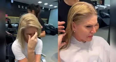 Imagem ilustrativa da notícia: Tratando um câncer, Val Marchiori se emociona ao cortar cabelo