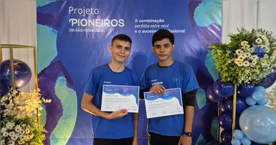 Estudantes Diogo Lemos e Thiago Fernandes