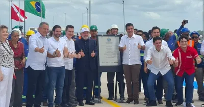 Ao lado do governador do Estado Helder Barbalho e de outras autoridades, Lula participou da cerimônia de entrega do Porto de Outeiro.