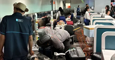 Setor de despacho de bagagens do Aeroporto Internacional de Belém durante a pane registrada desde a noite de sexta-feira (21).