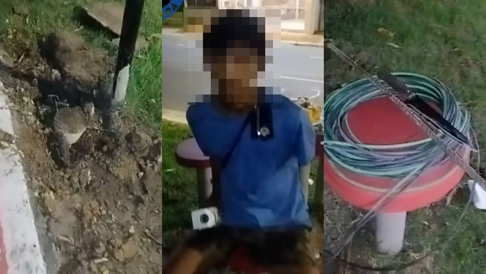 Imagem ilustrativa da notícia: Vídeo: ladrão de fiação elétrica é preso em flagrante em Belém