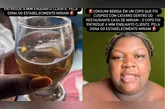 Influenciadora disse que consumiu bebida em "um copo cuspido com catarro", que teria sido entregue pela própria dona do restaurante.