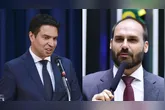 Imagem ilustrativa da notícia Motta cassa mandatos de Eduardo Bolsonaro e Alexandre Ramagem