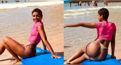 Imagem ilustrativa da notícia: Gabz, de Coração Acelerado, curte dia de praia e corpão impressiona