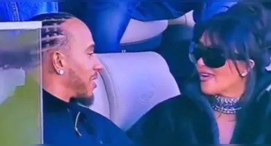 Imagem ilustrativa da notícia: Kim Kardashian e Lewis Hamilton reforçam boatos de namoro no Super Bowl