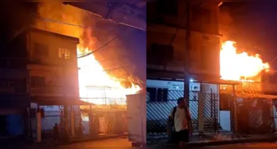 Imagem ilustrativa da notícia: VÍDEO: incêndio deixa oito famílias desalojadas em Belém