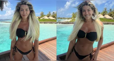 Imagem ilustrativa da notícia: De biquíni, Renata Fan faz desabafo durante viagem: "Me valorizar"